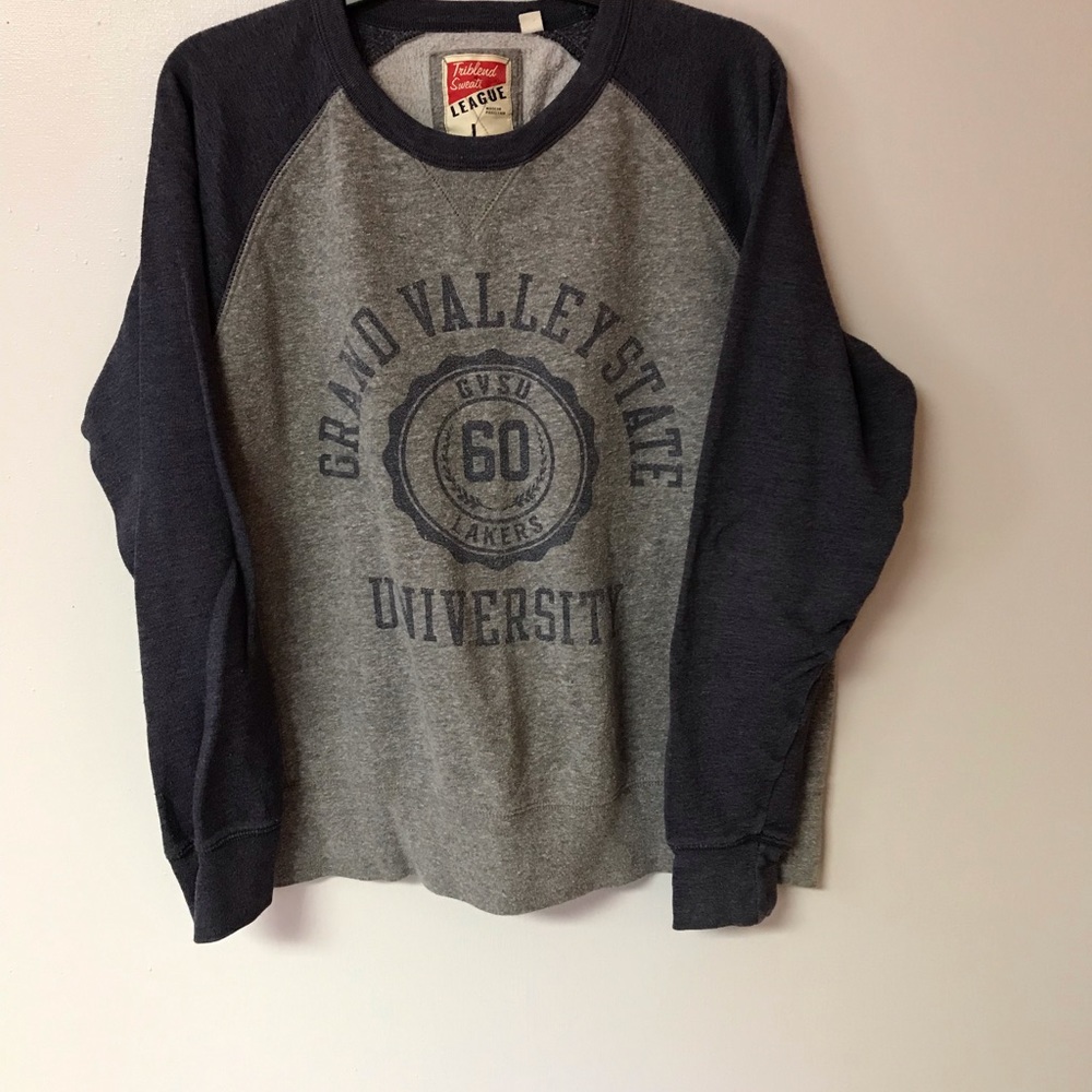 Grand Valley baseball style sweatshirt